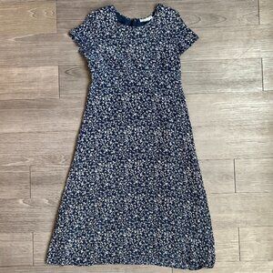 Vtg 90s Bridgewater Classics Empire Waist Silk Floral Maxi Dress Size 8P